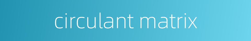 circulant matrix的同义词
