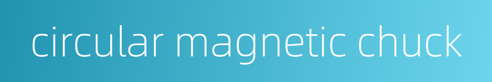 circular magnetic chuck的同义词