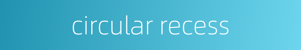 circular recess的同义词