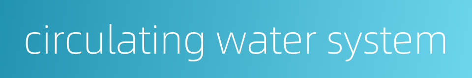 circulating water system的同义词
