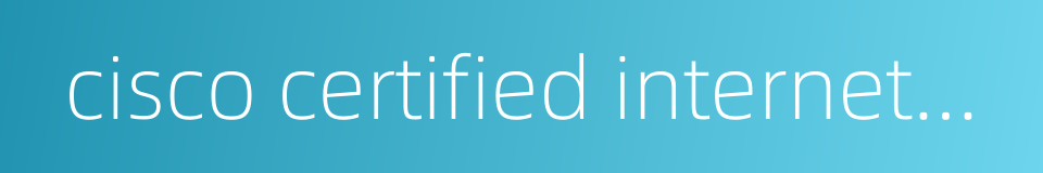 cisco certified internetwork expert的同义词