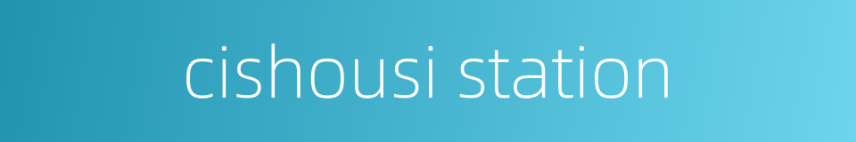 cishousi station的同义词