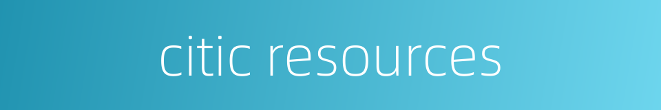 citic resources的同义词