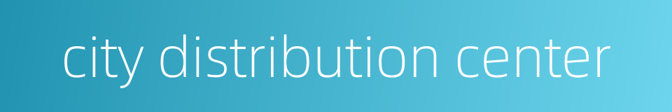 city distribution center的同义词