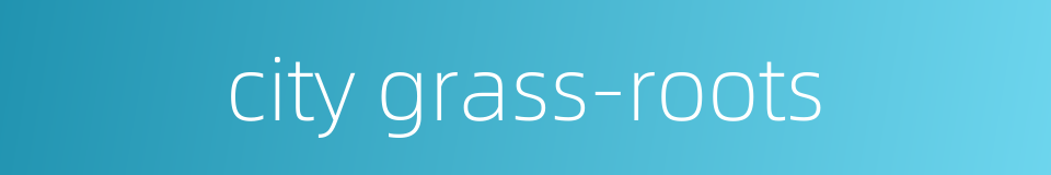 city grass-roots的同义词