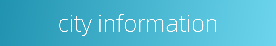 city information的同义词