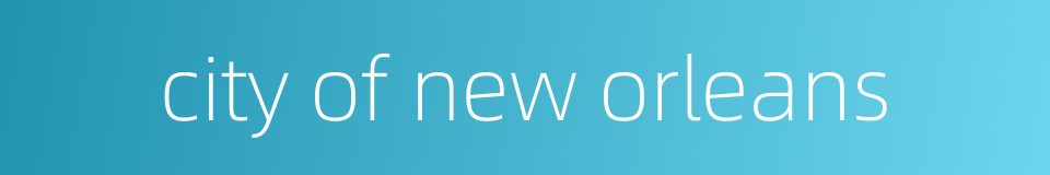 city of new orleans的同义词