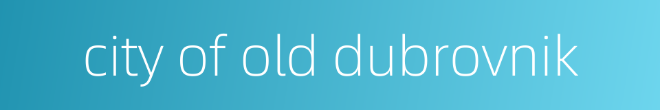 city of old dubrovnik的同义词