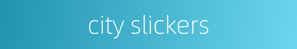 city slickers的同义词
