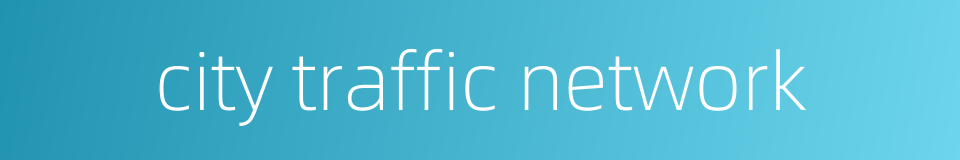 city traffic network的同义词