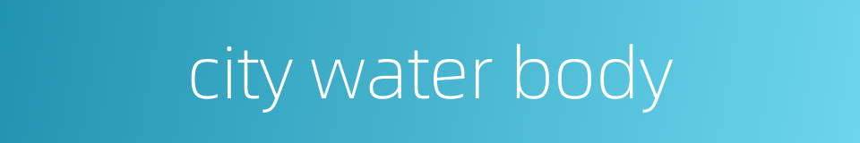 city water body的同义词