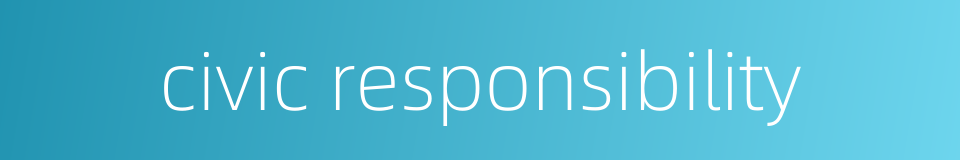 civic responsibility的同义词