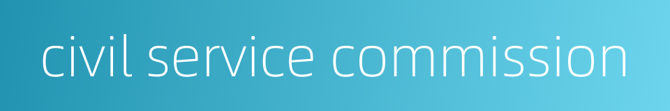 civil service commission的同义词