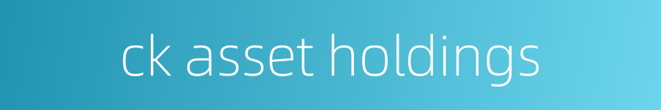 ck asset holdings的同义词