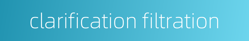 clarification filtration的同义词