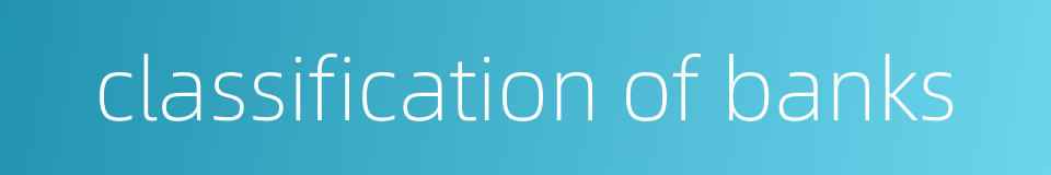 classification of banks的同义词