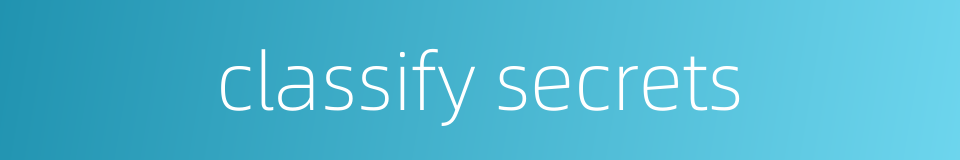classify secrets的同义词