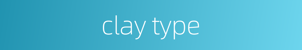 clay type的同义词