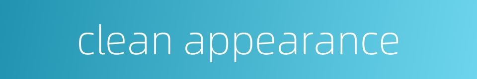 clean appearance的同义词