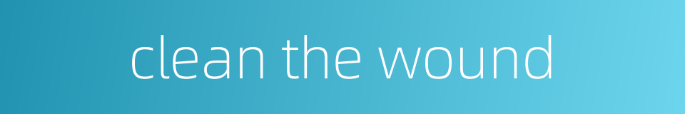 clean the wound的同义词