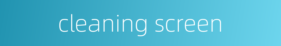 cleaning screen的同义词