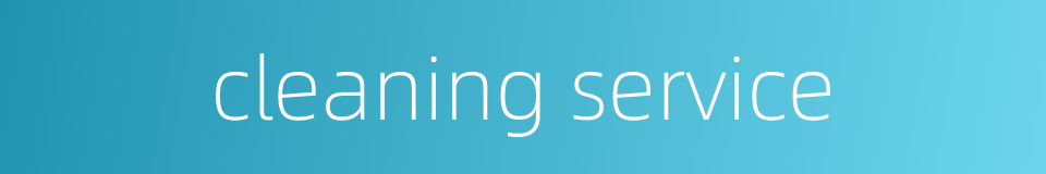 cleaning service的同义词