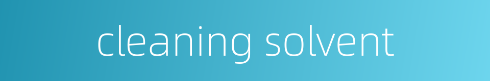 cleaning solvent的同义词