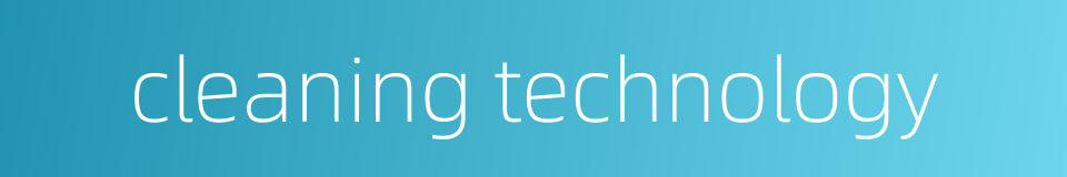 cleaning technology的同义词