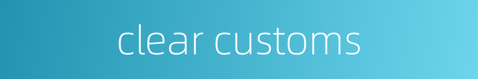 clear customs的同义词