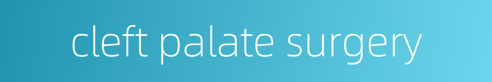 cleft palate surgery的同义词