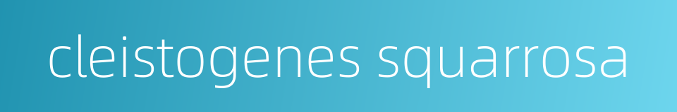 cleistogenes squarrosa的同义词