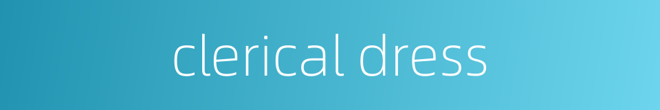 clerical dress的同义词