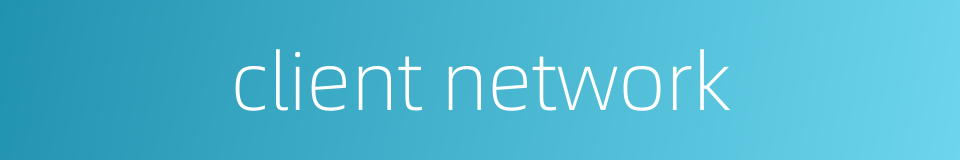 client network的同义词