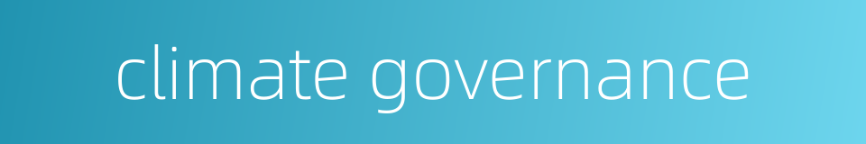 climate governance的同义词
