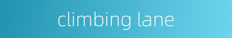 climbing lane的同义词