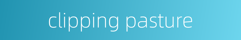 clipping pasture的同义词