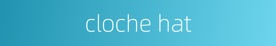 cloche hat的同义词