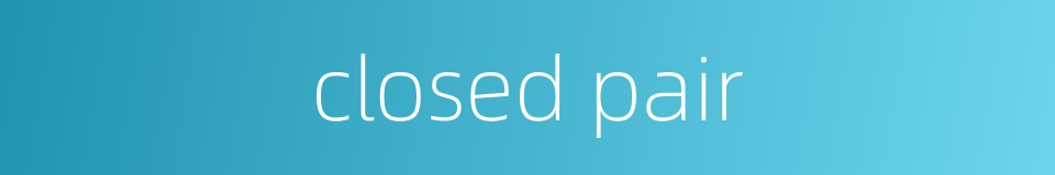 closed pair的同义词