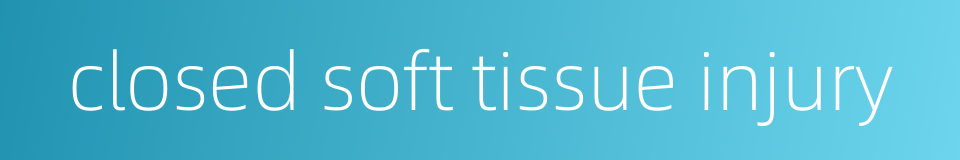 closed soft tissue injury的同义词