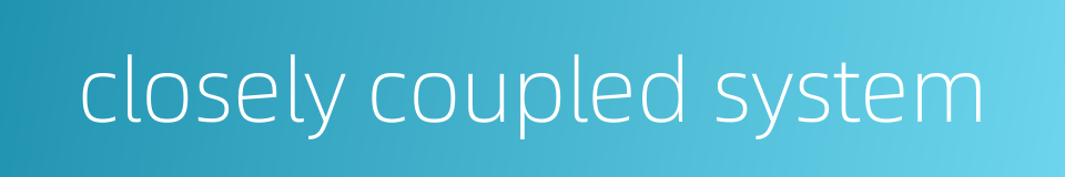 closely coupled system的同义词