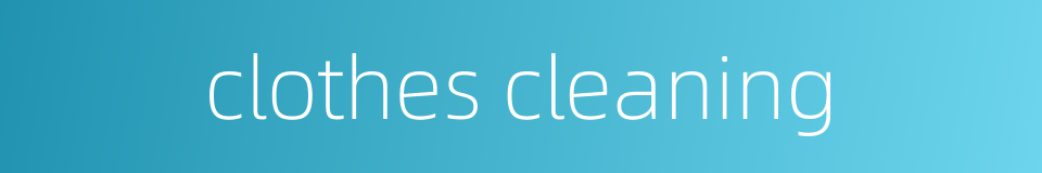clothes cleaning的同义词