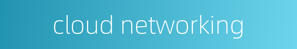 cloud networking的同义词