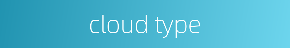 cloud type的同义词