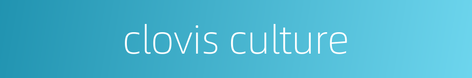clovis culture的同义词