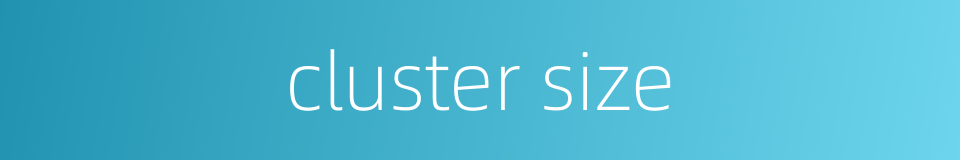cluster size的同义词