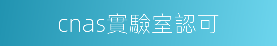 cnas實驗室認可的同義詞