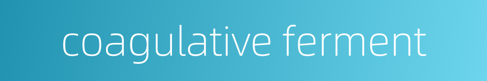 coagulative ferment的同义词
