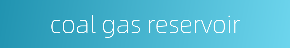 coal gas reservoir的同义词