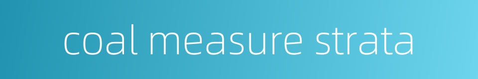 coal measure strata的同义词