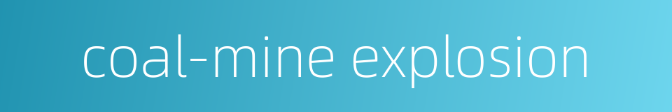 coal-mine explosion的同义词